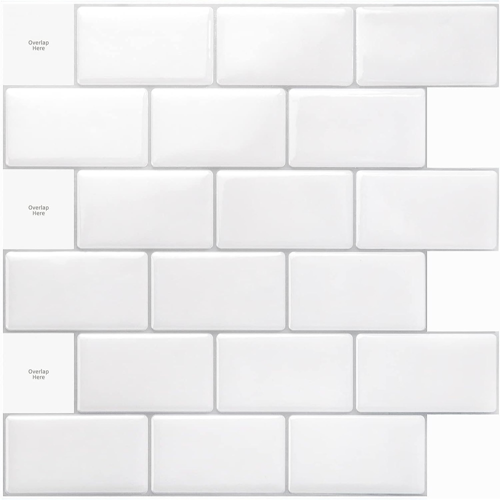 Subway Tile Peel and Stick Backsplash (White): image 4
